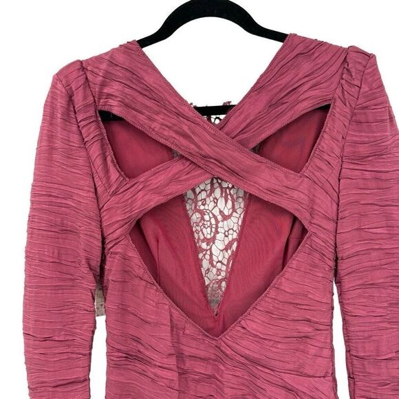 Free People Look of Love Sangria Ruched Bodycon Dress Burgundy Size 4 NWT - Picture 6 of 14